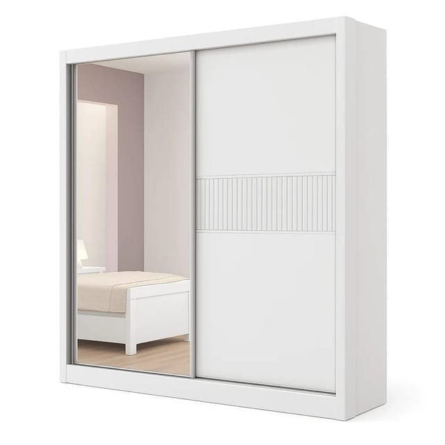 Guarda-Roupa Casal 2 Portas Houston - 3 Gavetas - 100% MDF - 1.85m - Com Espelho