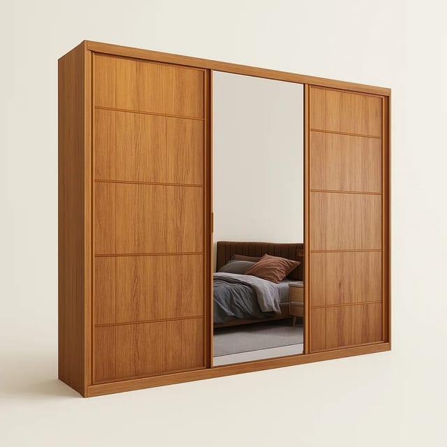 Guarda-Roupa Casal 3 Portas Onix - 6 Gavetas - 100% MDF - 2.45m - Com Espelho e Divisão Ele/Ela
