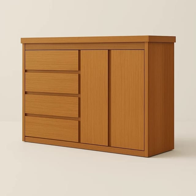 Cômoda Palidoro - 100% MDF - 2 Portas e 4 Gavetas