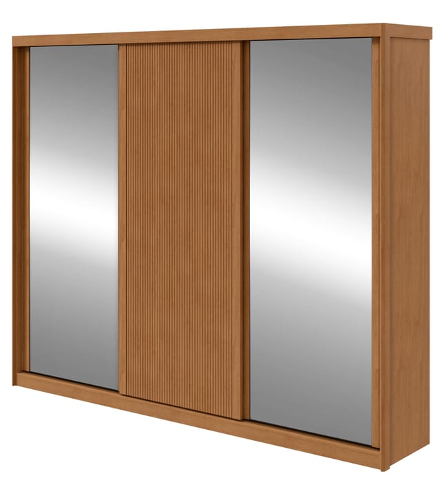 Guarda-Roupa Casal 3 Portas Paradizzo - 6 Gavetas - 100% MDF - 2.74m - Portas Ripadas Dupla-Face