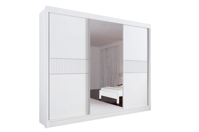 Guarda-Roupa Casal 3 Portas Las Vegas - 6 Gavetas - 100% MDF - 2.73m - Com Espelho