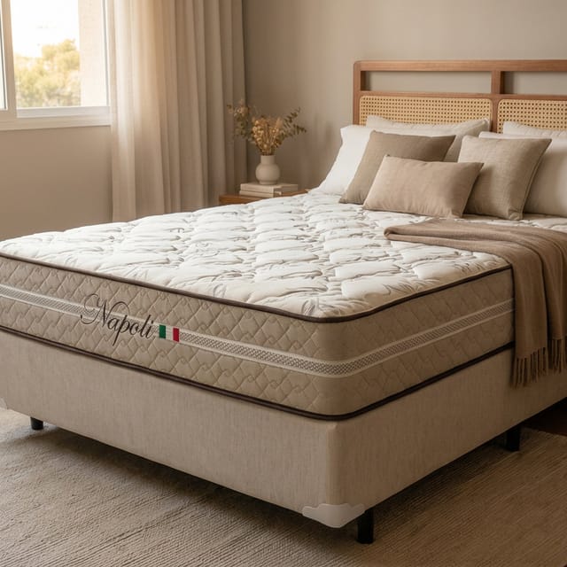 Kit Colchão Napoli Molas + Box Prime Linhão - Casal 138