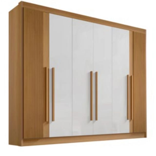 Guarda-Roupa Casal 6 Portas Columbus - 6 Gavetas - 100% MDF - 2.78m - Ripado - Sapateira